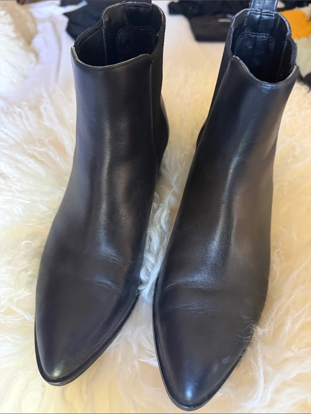 Cole Haan - Women’s Black Leather Ankle Boots - Sleek Pointed Toe